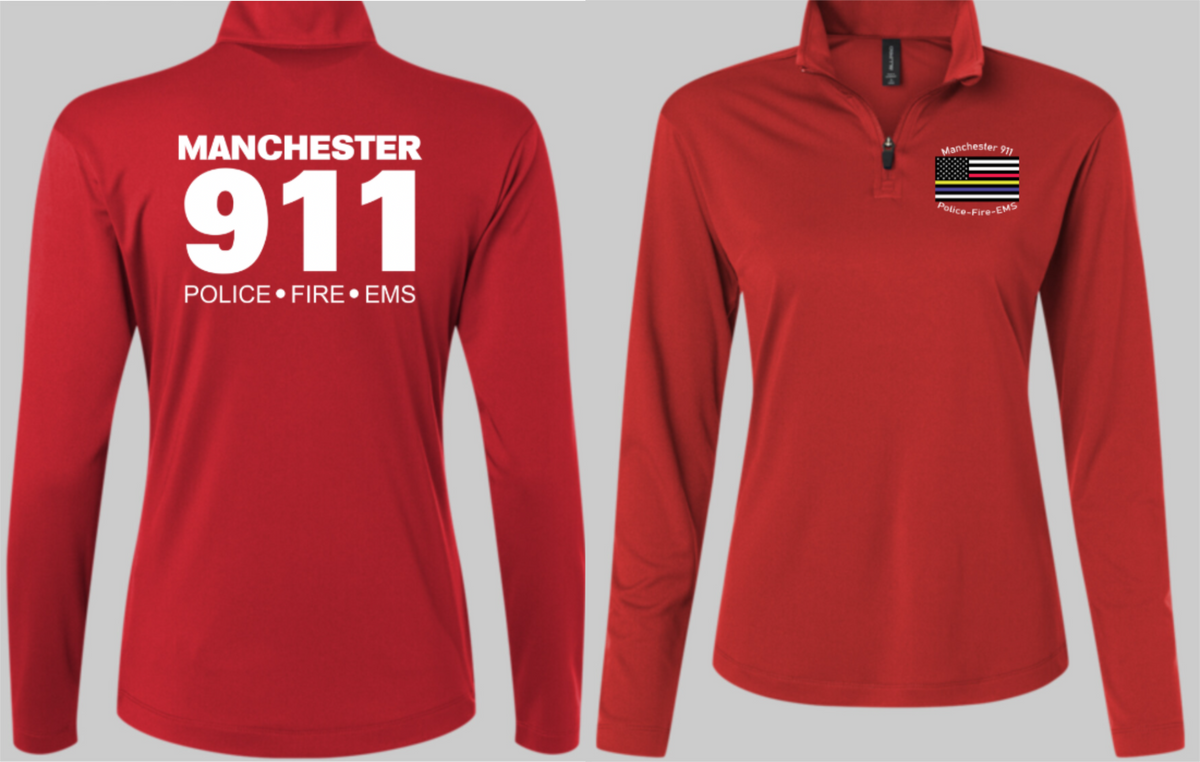 Manchester Womens Polyester Long Sleeve 1/4 Zip