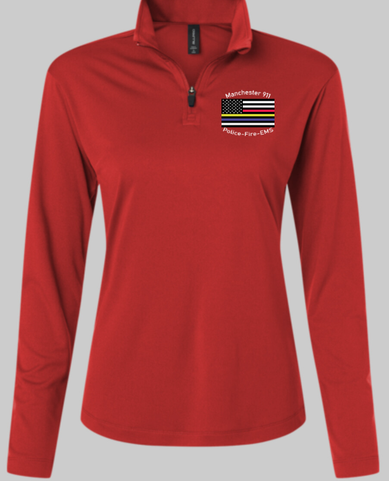 Manchester Womens Polyester Long Sleeve 1/4 Zip No Back