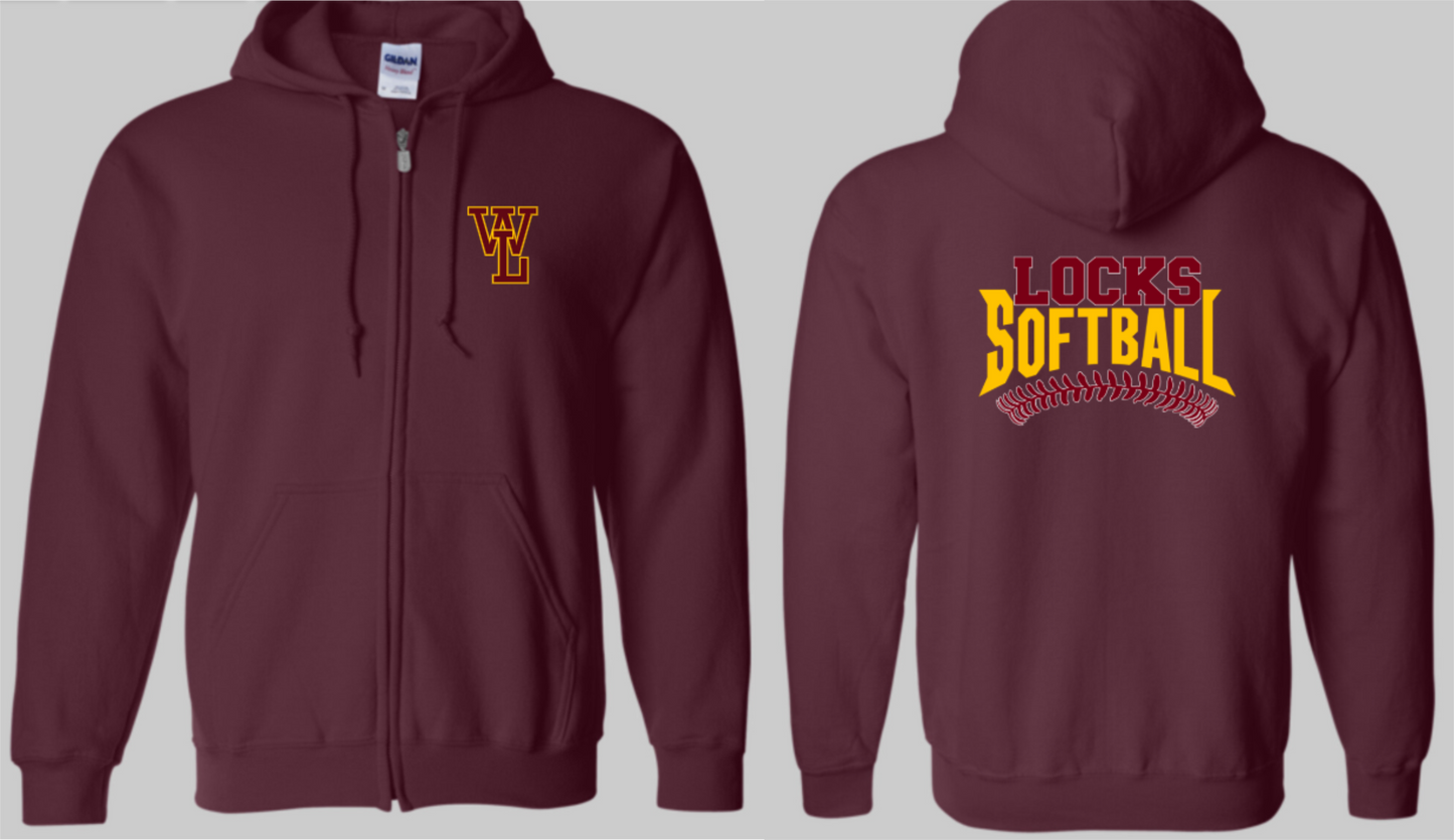 Locks Softball Zip-Up Hoodie 2