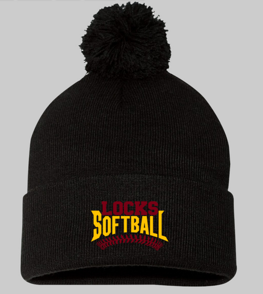 Locks Softball Pom Beanie