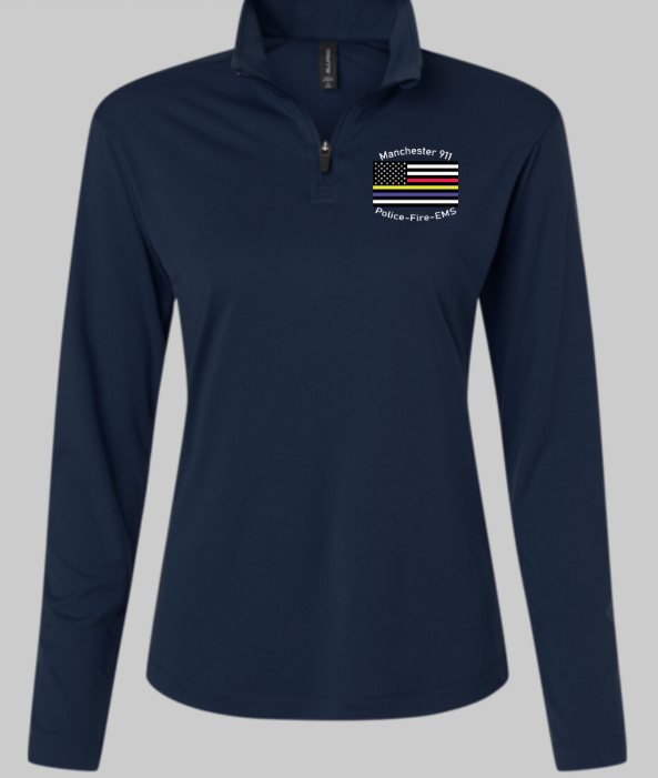 Manchester Womens Polyester Long Sleeve 1/4 Zip No Back