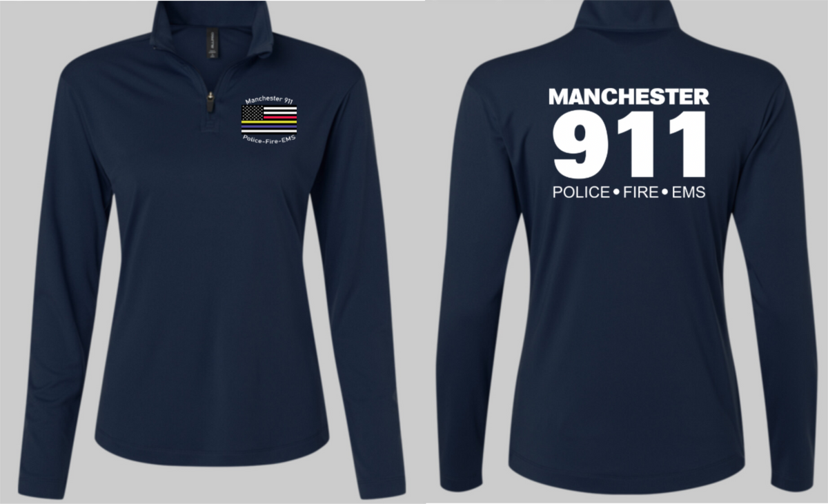 Manchester Womens Polyester Long Sleeve 1/4 Zip