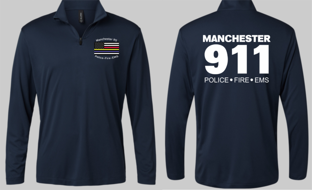 Manchester Mens Polyester Long Sleeve 1/4 Zip