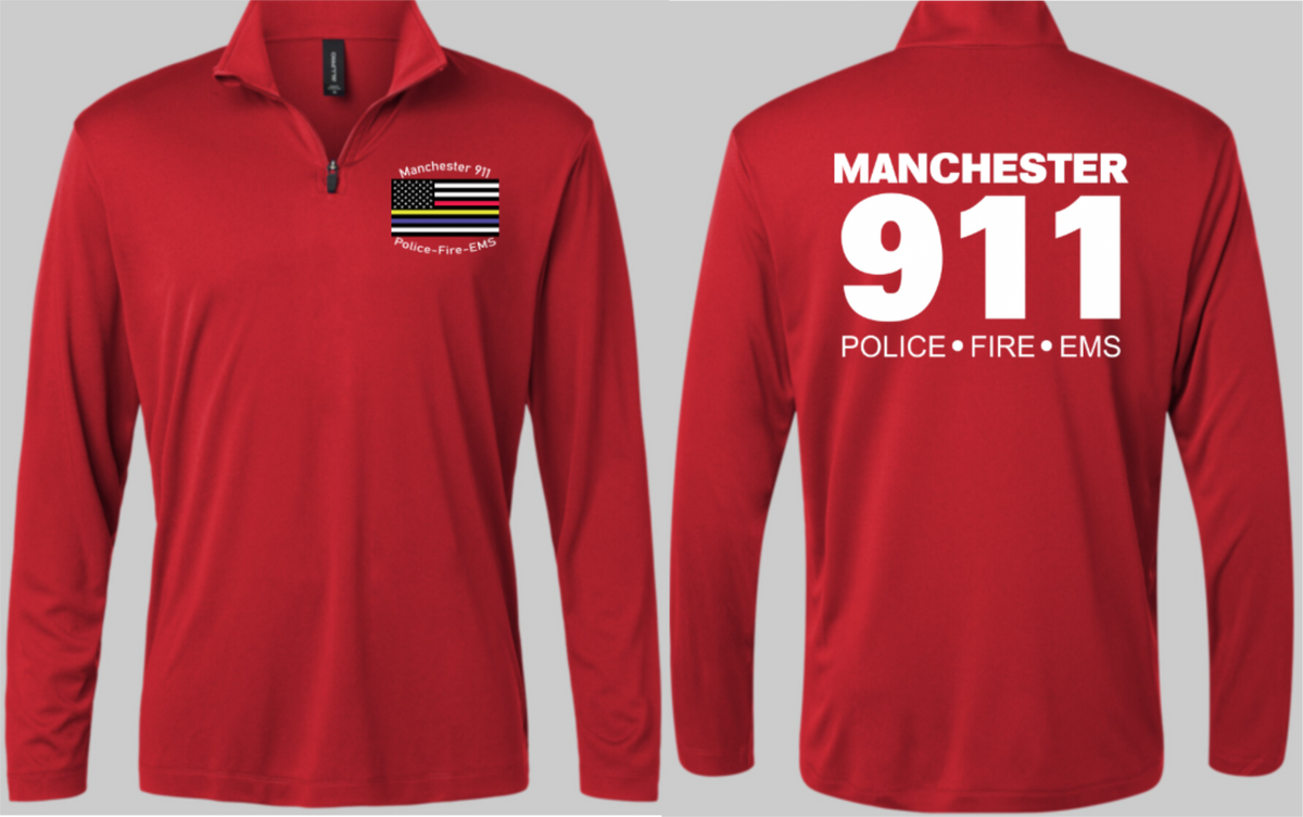 Manchester Mens Polyester Long Sleeve 1/4 Zip