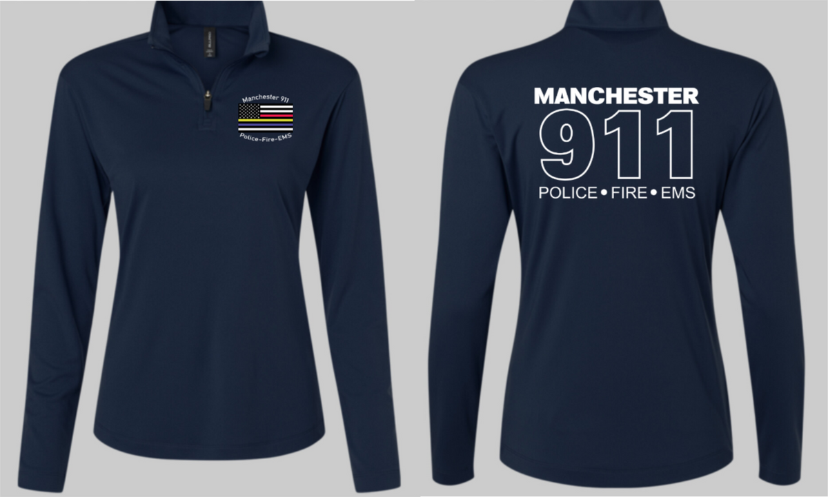 Manchester Womens Polyester Long Sleeve 1/4 Zip Hollow